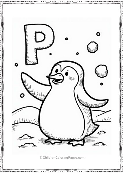 Penguin Playing In The Snow Free PDF Printable