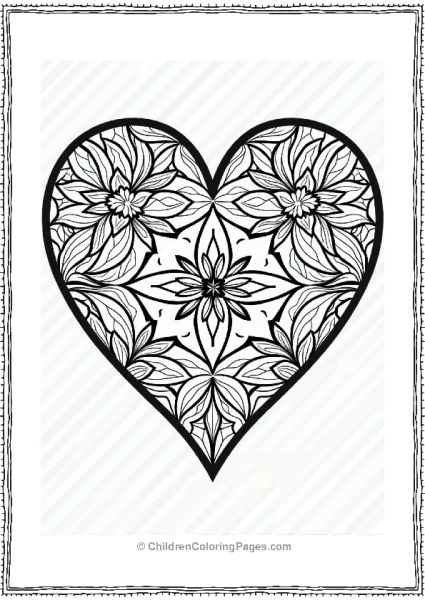 Persian Tile Heart Design Free PDF Printable