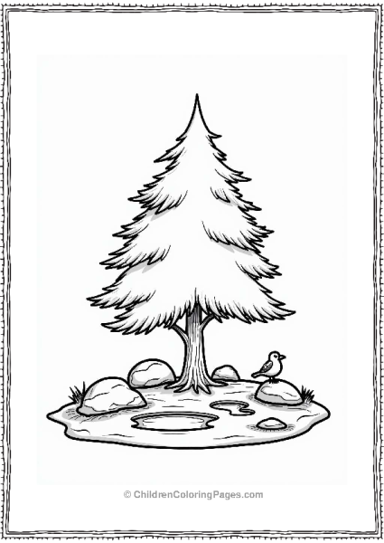 Pine Tree In An Urban Park Free PDF Printable