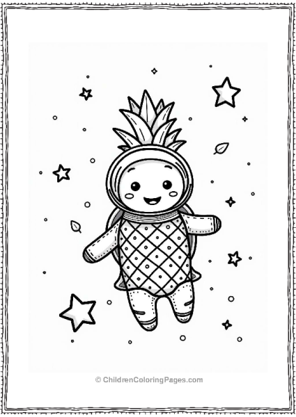 Pineapple Astronaut In The Galaxy Free PDF Printable