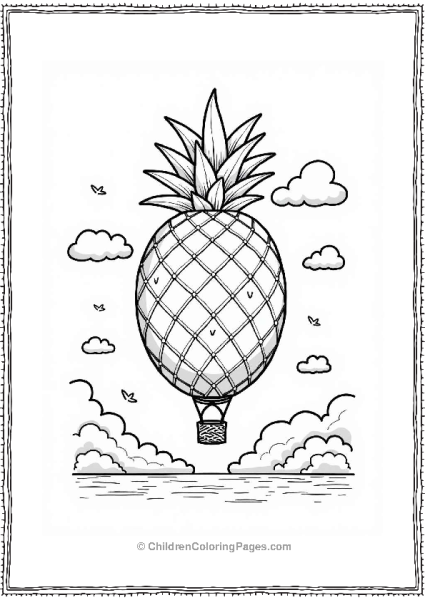 Pineapple Balloon Festival Scene Free PDF Printable