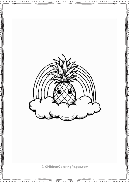 Pineapple Behind A Fluffy Cloud Free PDF Printable