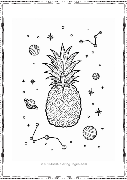 Pineapple Constellation In A Night Sky Free PDF Printable