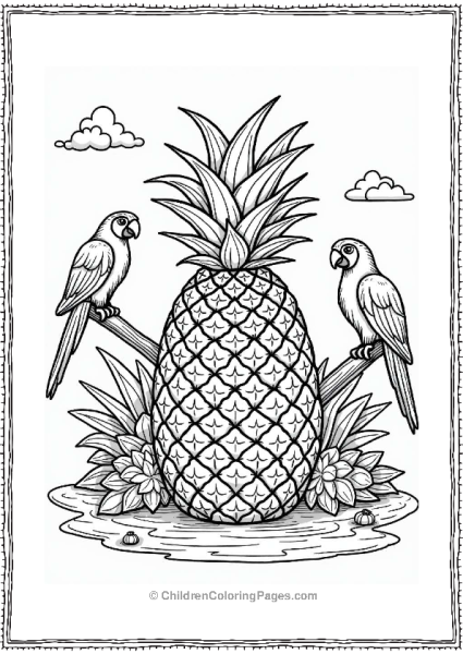 Pineapple With Tropical Animals Free PDF Printable