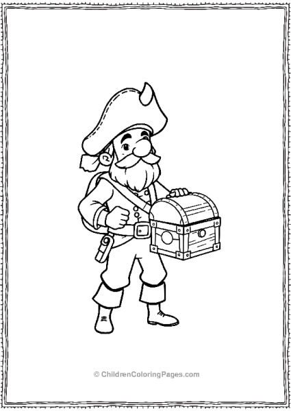 Pirate Crew Member Carrying Chest Free PDF Printable