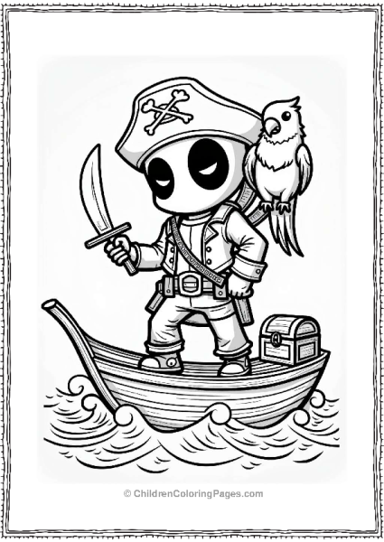 Pirate Deadpool On A Ship Free PDF Printable