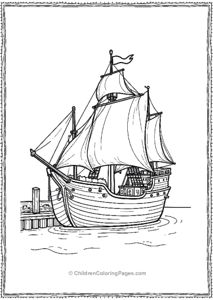 Pirate Ship Docked Free PDF Printable