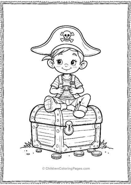 Pirate Sitting On A Treasure Chest Counting Free PDF Printable