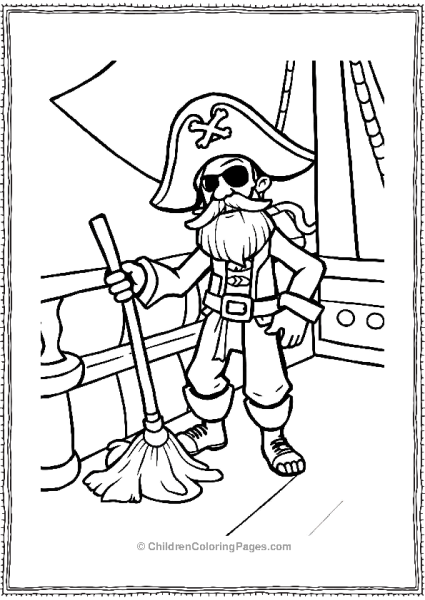 Pirate Swabbing The Deck With A Mop Free PDF Printable