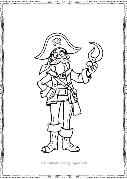 Pirate With A Wooden Leg And A Hook Free PDF Printable