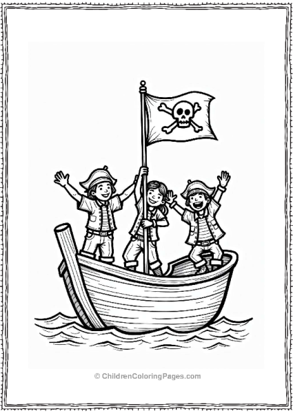 Pirates Hoisting A Flag On A Pirate Ship Free PDF Printable