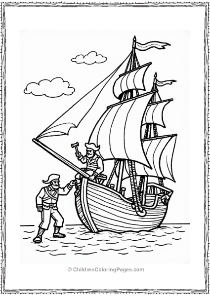 Pirates Repairing The Pirate Ship Bow Free PDF Printable