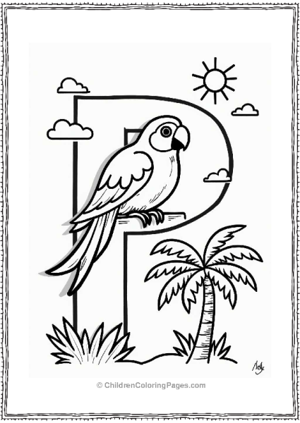 Pixelated Parrot In Paradise Free PDF Printable