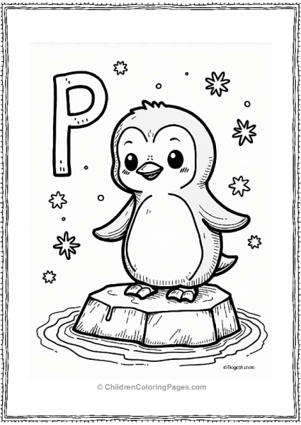 Pixelated Penguin On Ice Free PDF Printable