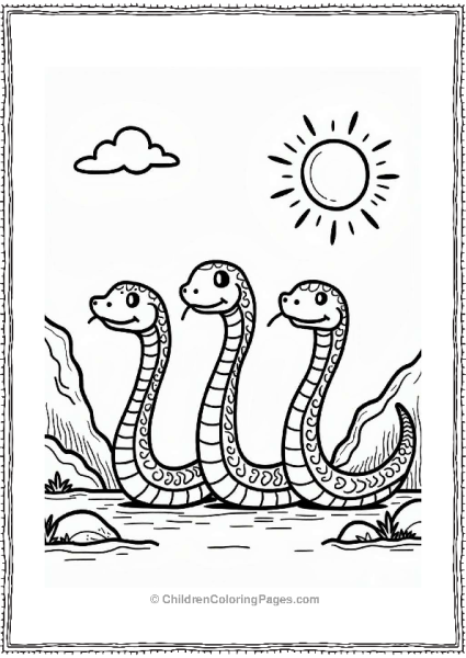 Playful Snake Parade Illustration Free PDF Printable