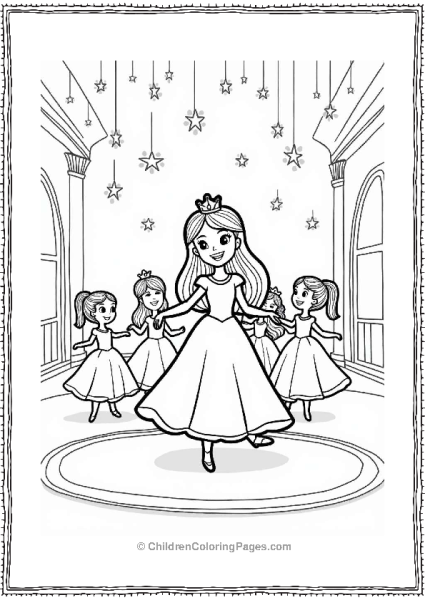 Princess Dancing In An Elegant Ballroom Free PDF Printable