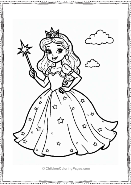 Princess With Stars And A Wand Free PDF Printable