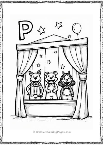 Puppet Theater Stage With Colorful Puppets Free PDF Printable