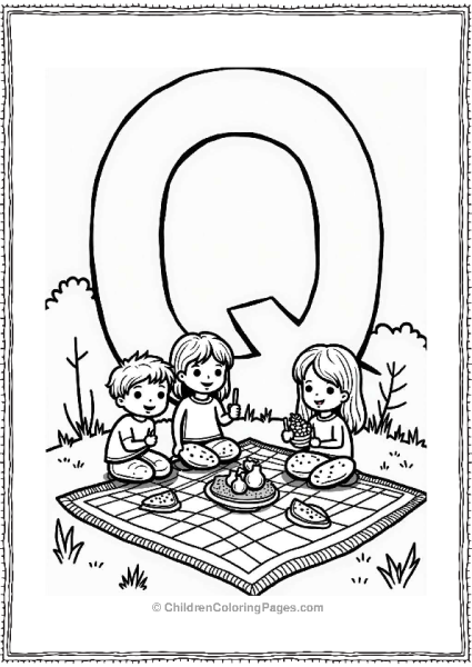 Quaint Quilt Picnic Scene Free PDF Printable