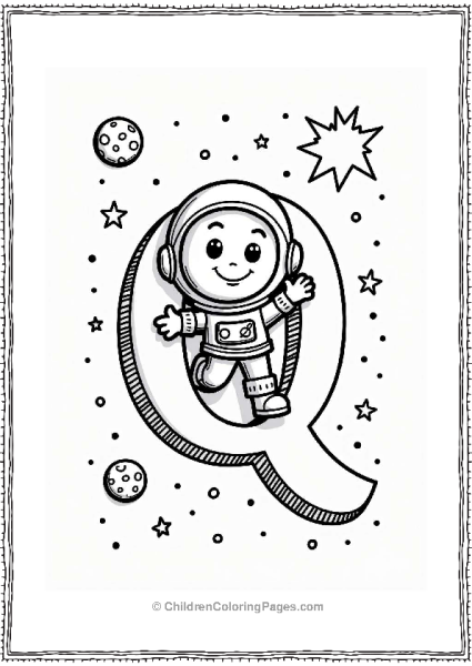 Quasar Explorer Astronaut Near Bright Quasar Free PDF Printable