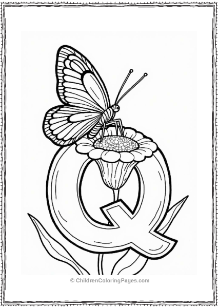 Quilted Butterfly On A Flower Free PDF Printable