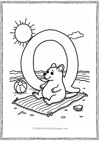 Quokka Relaxing On The Beach Free PDF Printable