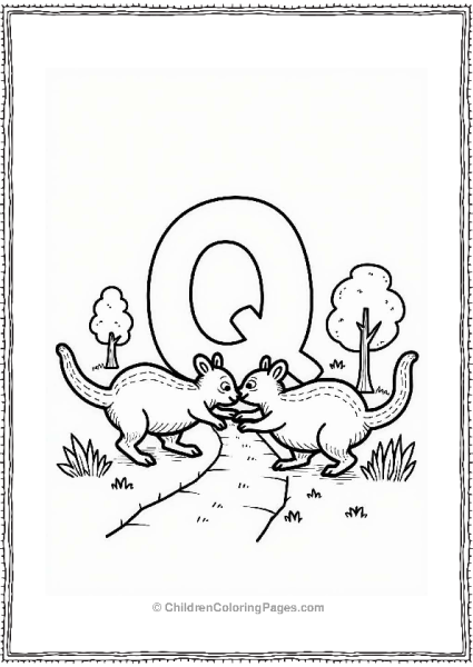 Quokkas Playing Together Free PDF Printable