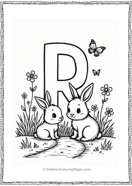 Rabbits In A Meadow Free PDF Printable