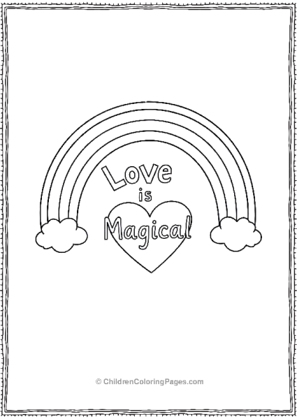 Rainbow With Hearts Valentine’s Poster Free PDF Printable