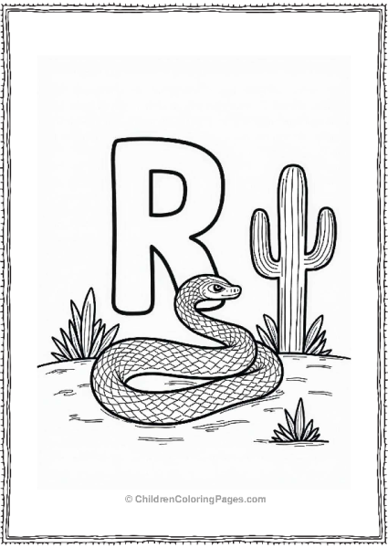 Rattlesnake Resting In The Desert Free PDF Printable