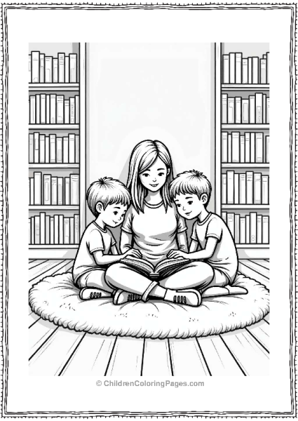 Reading Corner With Teacher And Students Free PDF Printable