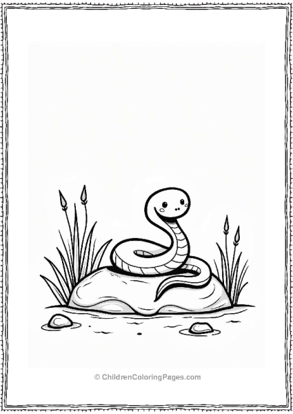 Relaxed Snake On A Rock Free PDF Printable