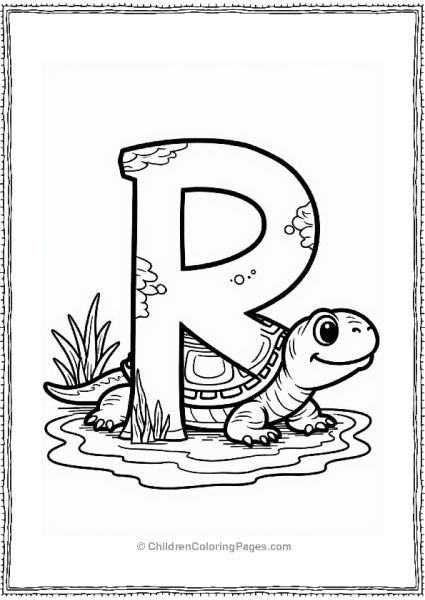 Reptilian Turtle By The Riverbank Free PDF Printable