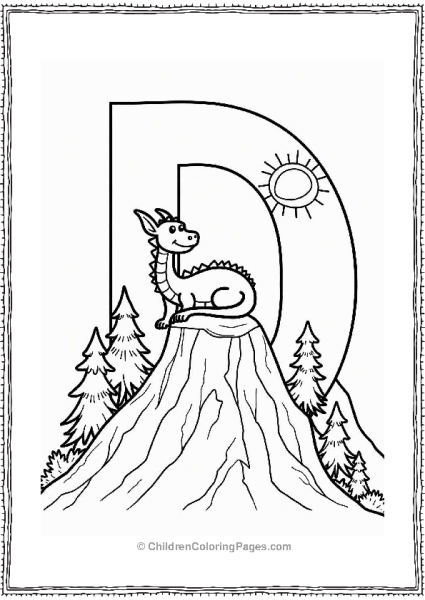 Resting Dragon On A Mountain Peak Free PDF Printable