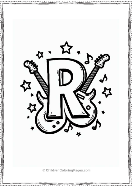 Rock Band Logo With Letter R Free PDF Printable