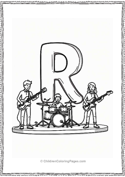 Rock Band Performing On Stage Free PDF Printable