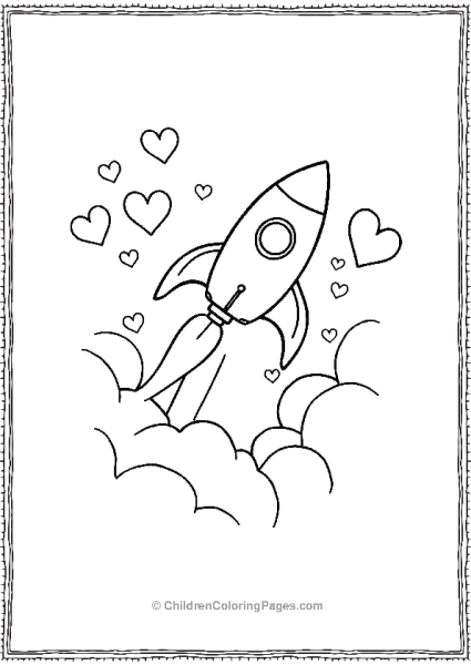 Rocket Ship Blasting Hearts Free PDF Printable