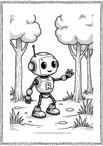 Roving Robot In The Forest Free PDF Printable