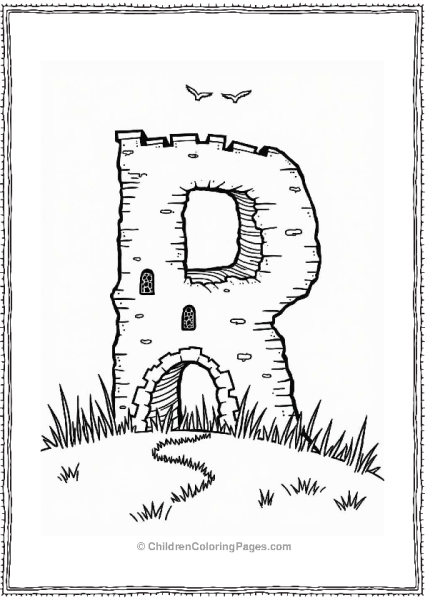 Ruined Castle Silhouette On A Hill Free PDF Printable