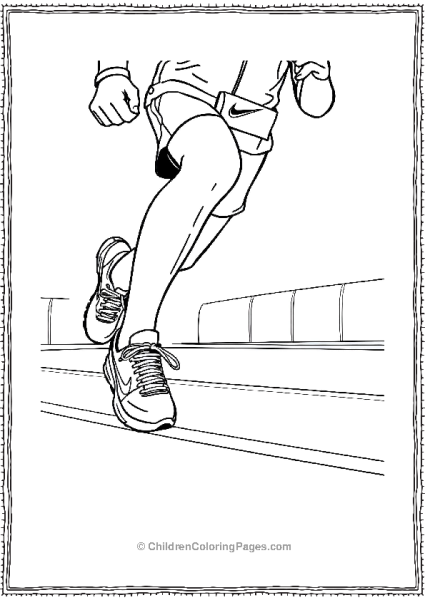 Runner Wearing Nike Shoes And Gear On A Track Free PDF Printable