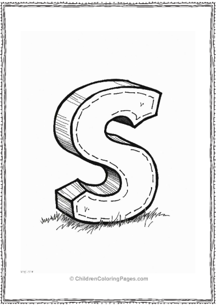 S Block Coloring Page Free PDF Printable