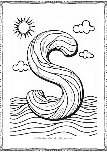 S Shape Waves Abstract Coloring Page Free PDF Printable