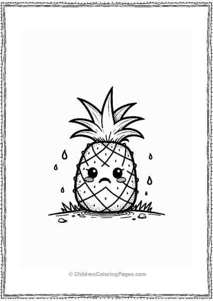 Sad Pineapple On A Rainy Day Free PDF Printable