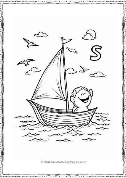 Sailboat On The Waves Free PDF Printable