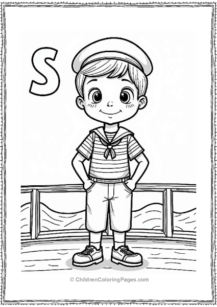 Sailor Character On Ship Deck Free PDF Printable