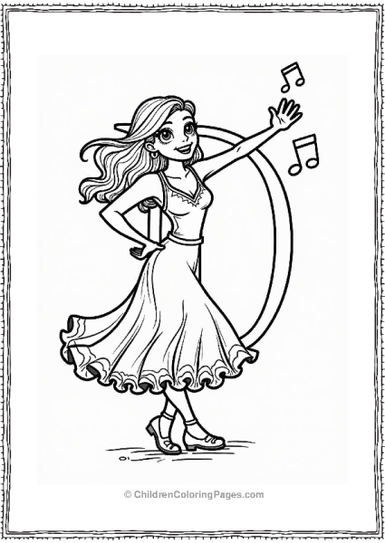 Salsa Dancer With Musical Notes Free PDF Printable