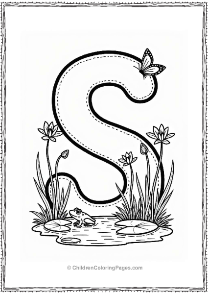 Sapphire Pond In The Shape Of An S Free PDF Printable