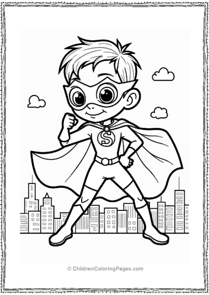 Sassy Superhero In A City Skyline Free PDF Printable