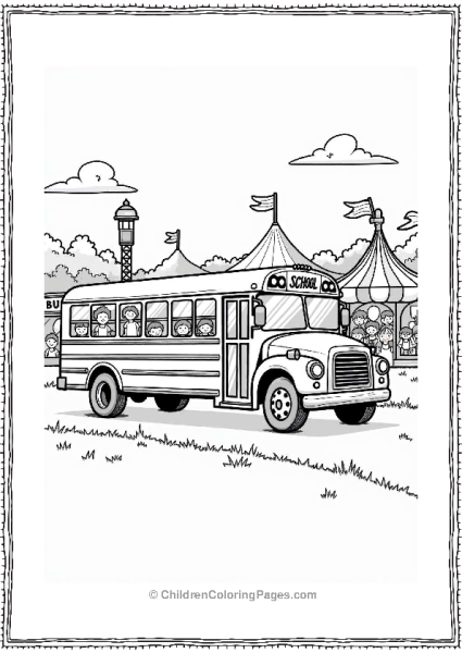 School Bus At The Fair Free PDF Printable