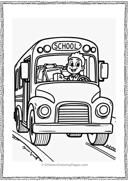 School Bus Driver Checking Map Free PDF Printable